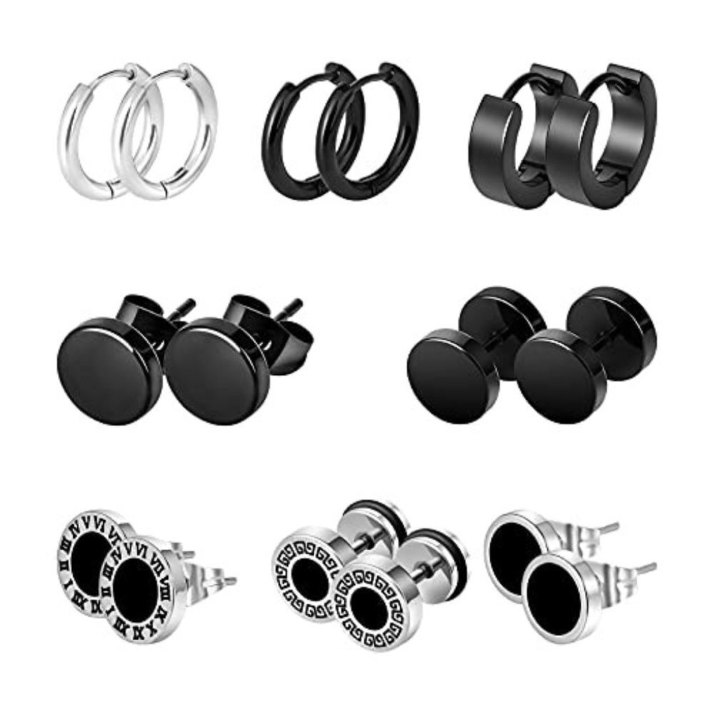 PUNK Goth Stainless Steel Stud Earrings